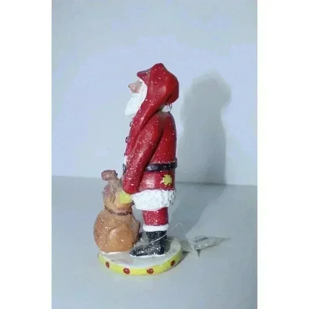 DEMDACO Patchwork Christmas‎ Laura Benge Jolly Santa Claus Figurine 2015
